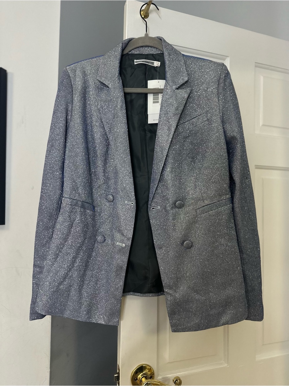 Sparkle Blazer in Silver-Gray-blue